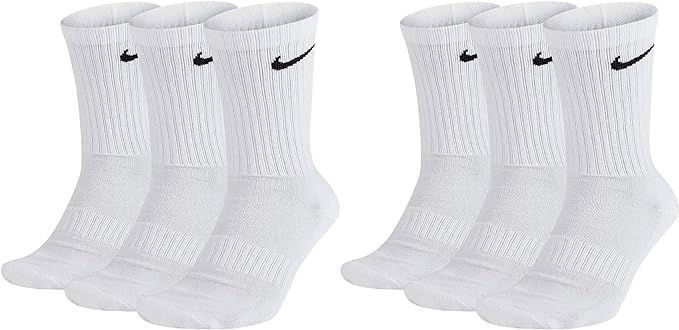 NIKE 6 Paar Socken Herren Damen Weiß Grau Schwarz Tennissocken